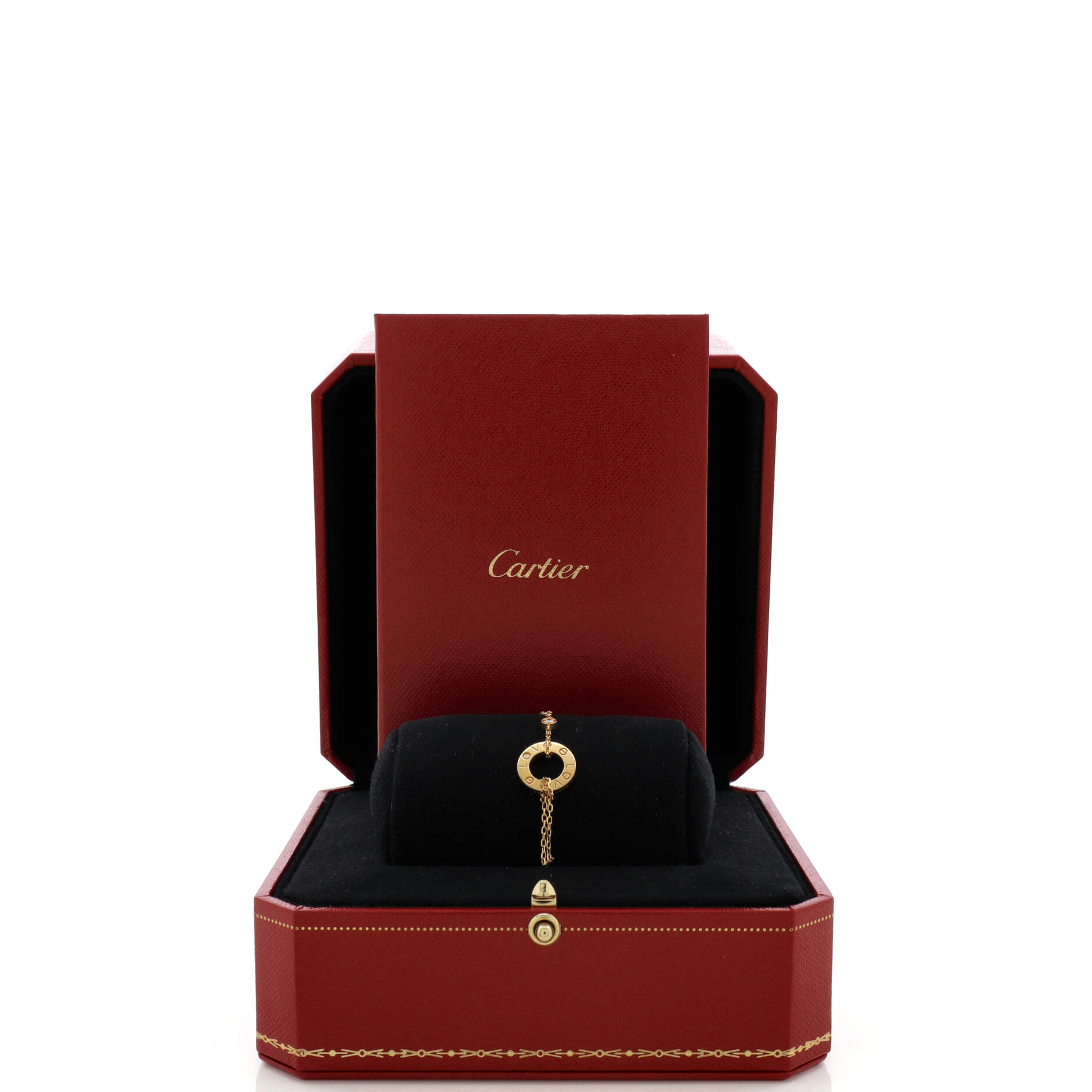 2 Diamonds Love Bracelet 18K Yellow Gold with Diamonds
