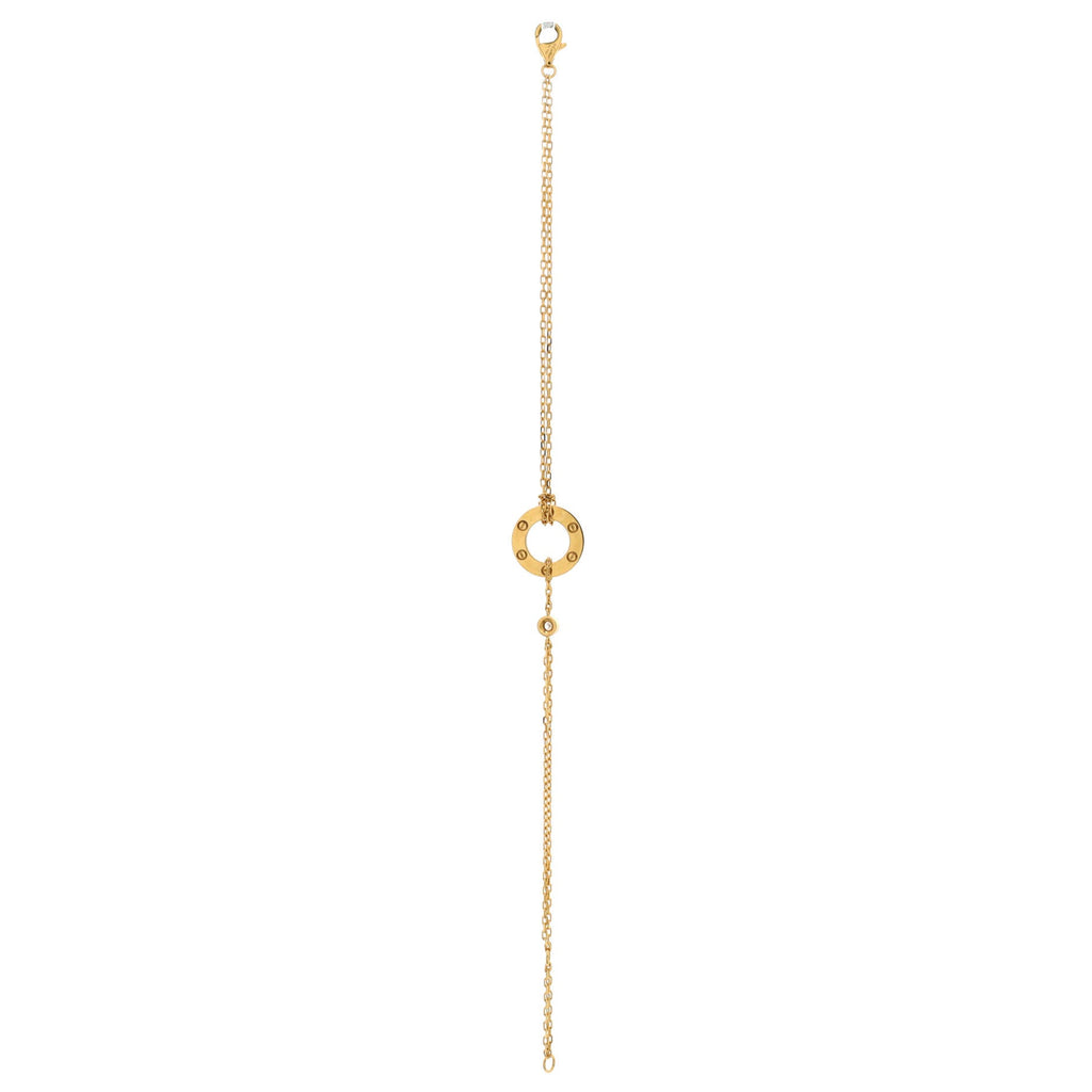 2 Diamonds Love Bracelet 18K Yellow Gold with Diamonds