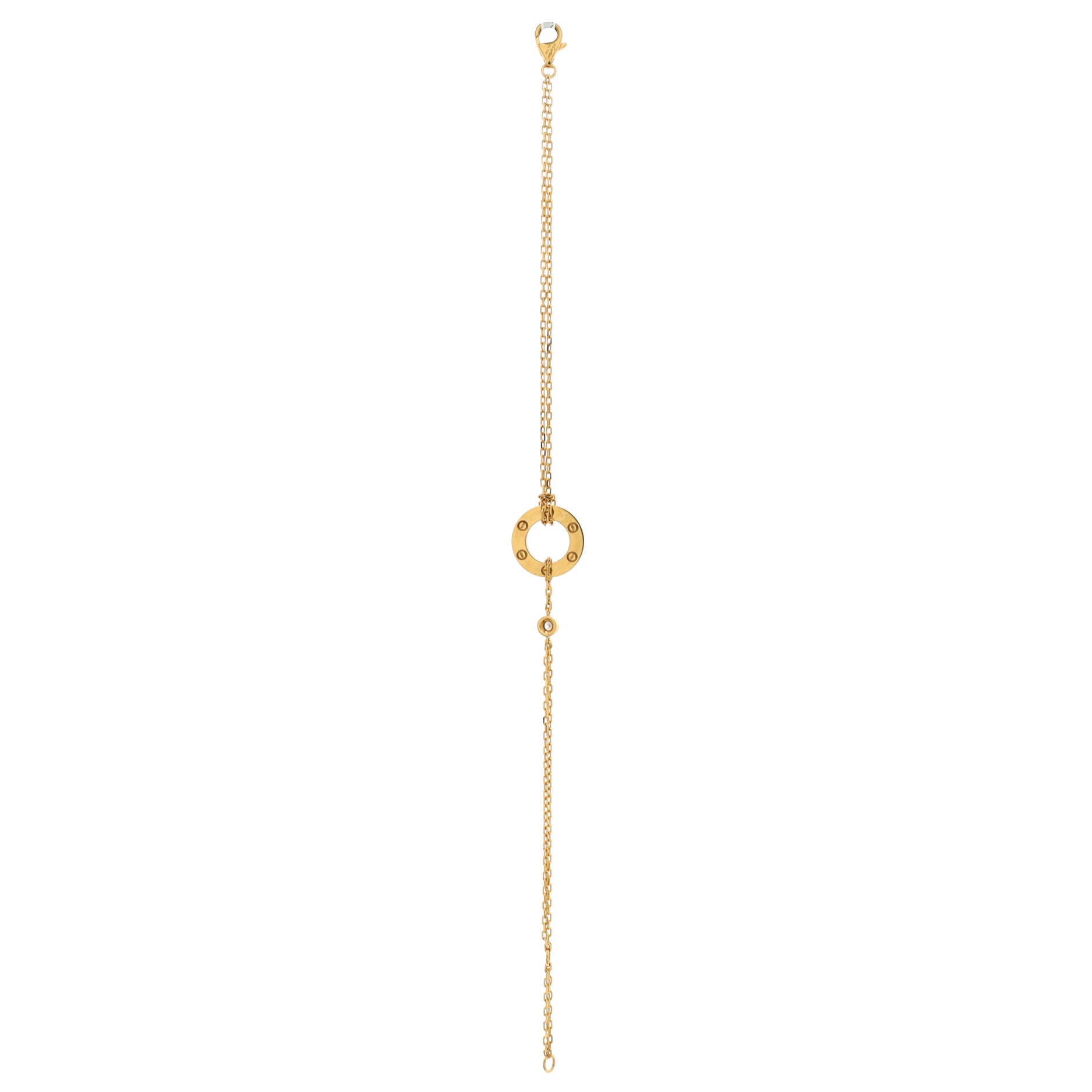 2 Diamonds Love Bracelet 18K Yellow Gold with Diamonds