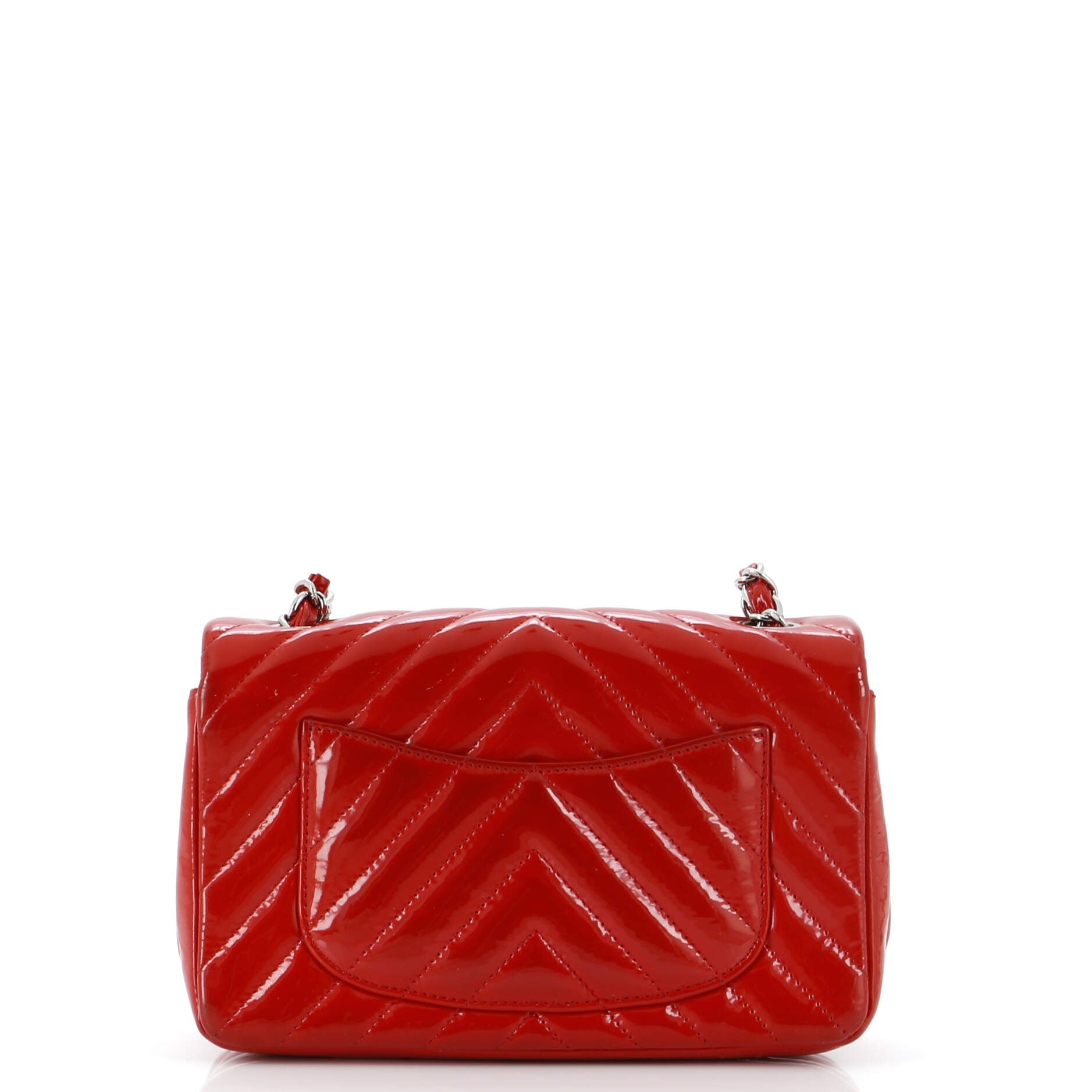 Classic Single Flap Bag Chevron Patent Mini