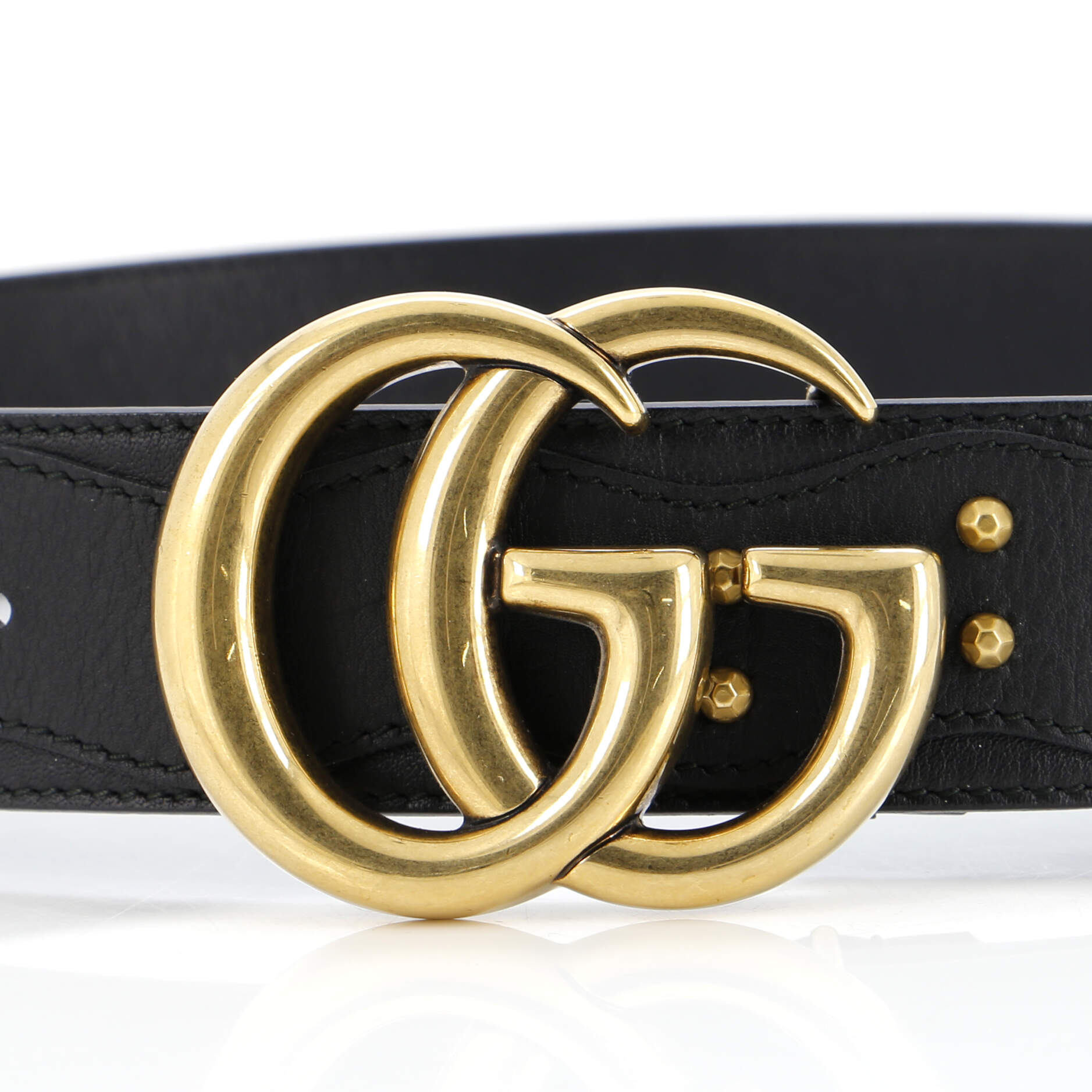 GG Marmont Belt Studded Leather Wide 85