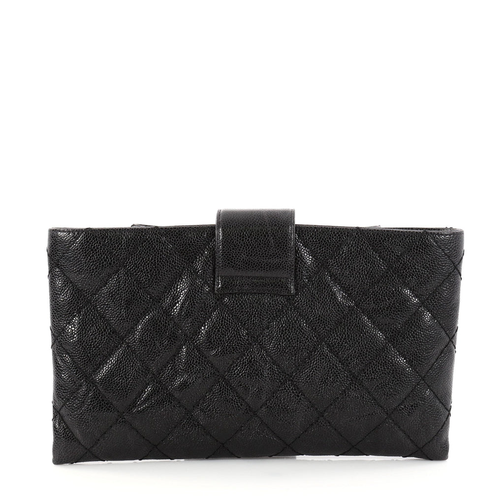 Coco Pleats Clutch Quilted Glazed Caviar