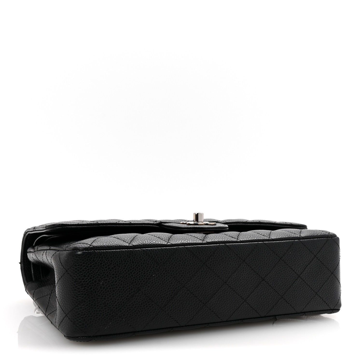 Caviar Quilted Medium Double Flap Black