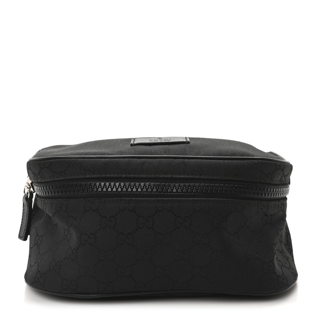 Nylon Monogram Fanny Pack Belt Bag Black