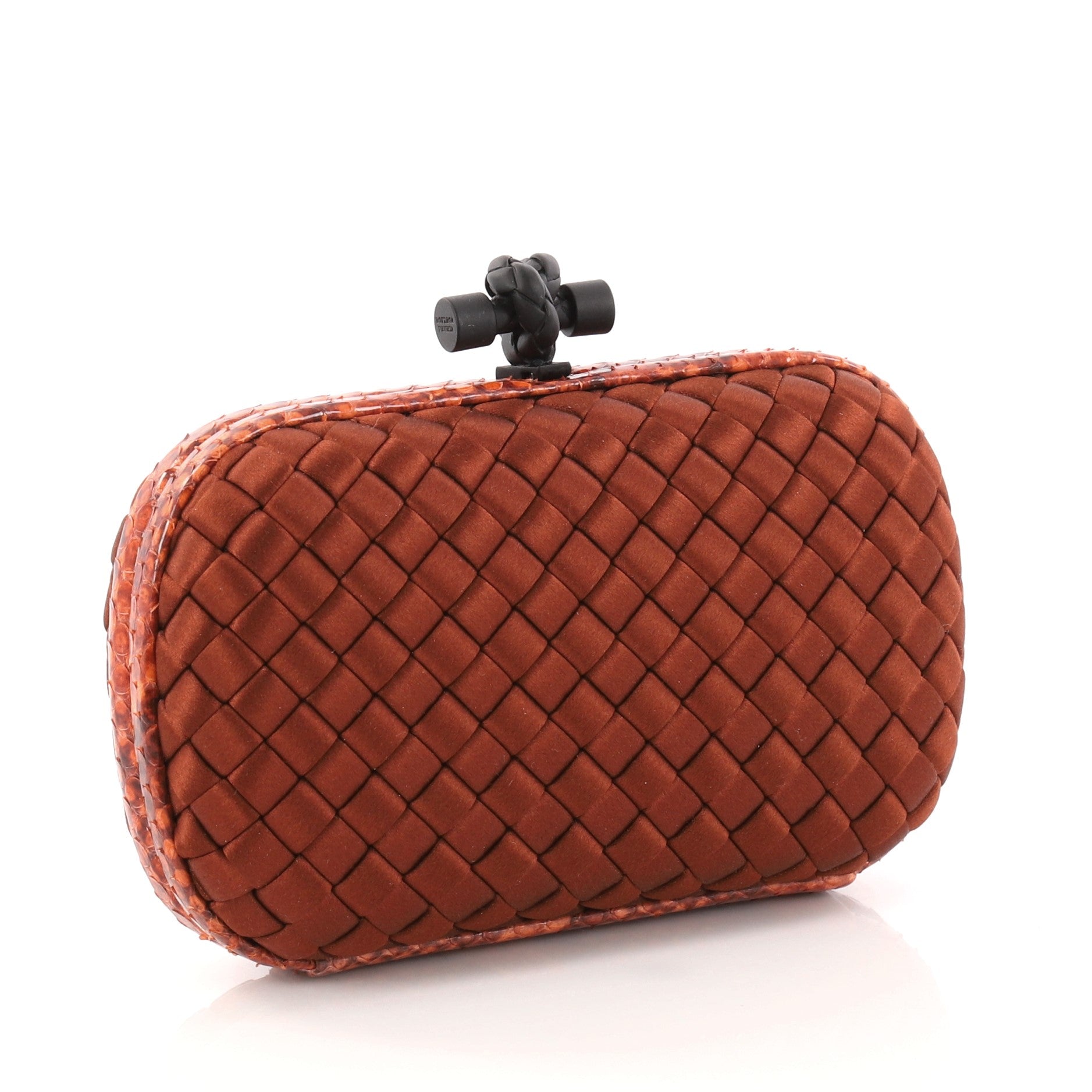 Box Knot Clutch Intrecciato Satin Small