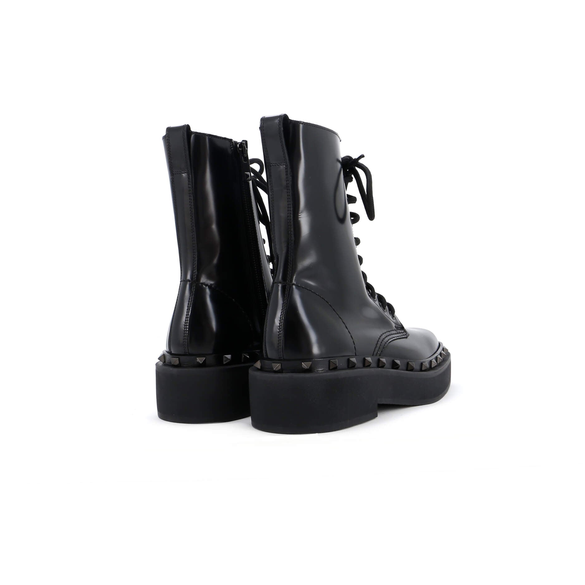 Women's Rockstud M-Way Combat Boots Leather