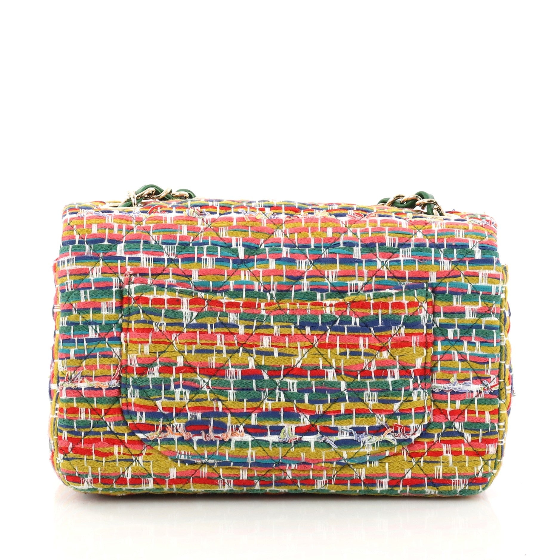 Classic Single Flap Bag Multicolor Quilted Tweed Mini