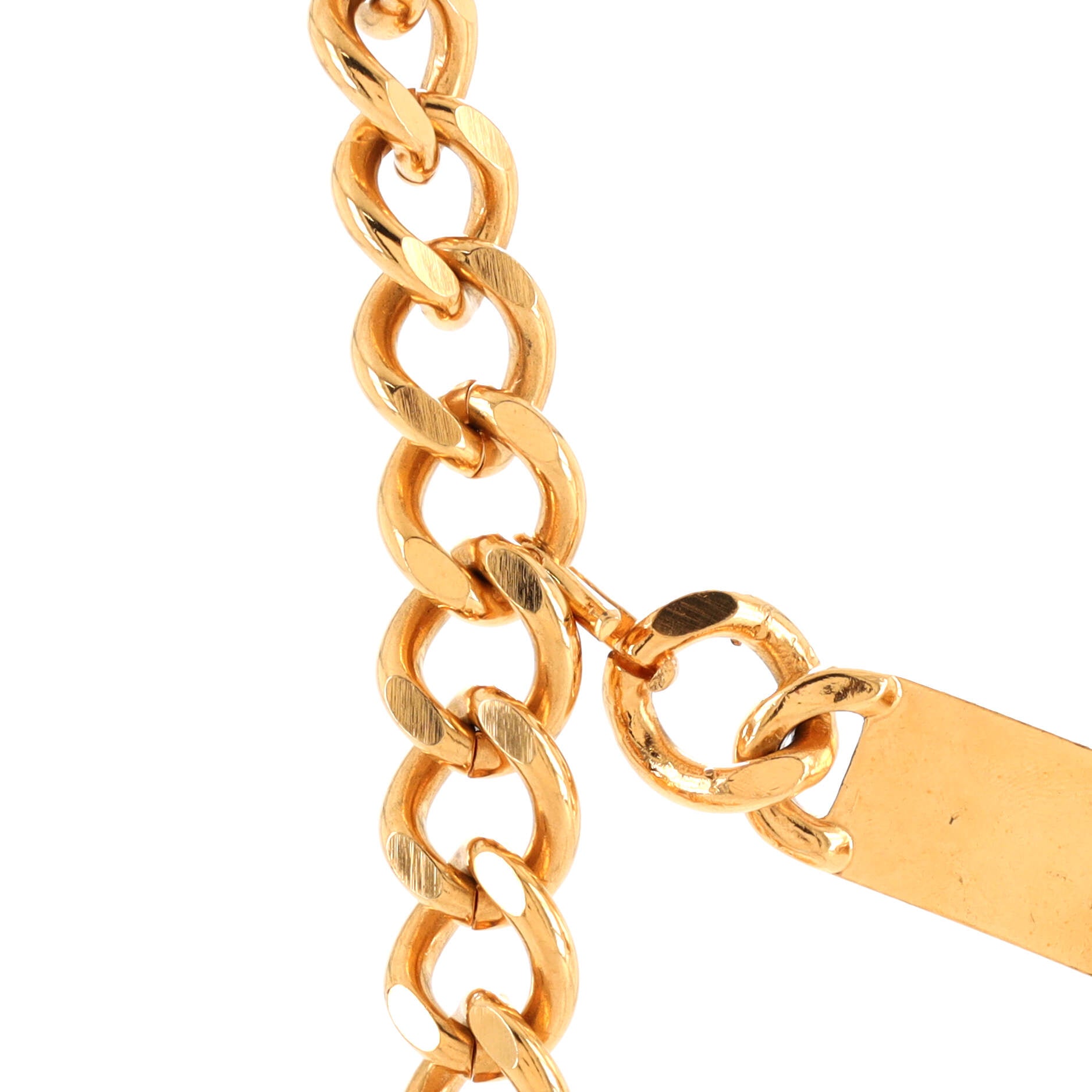 Vintage Medallion Logo Chain Belt Metal 70