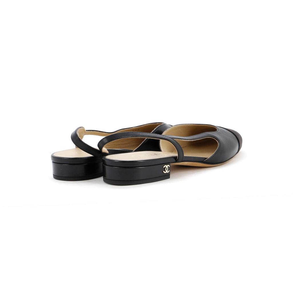 Women's Cap Toe CC Slingback Flats Leather