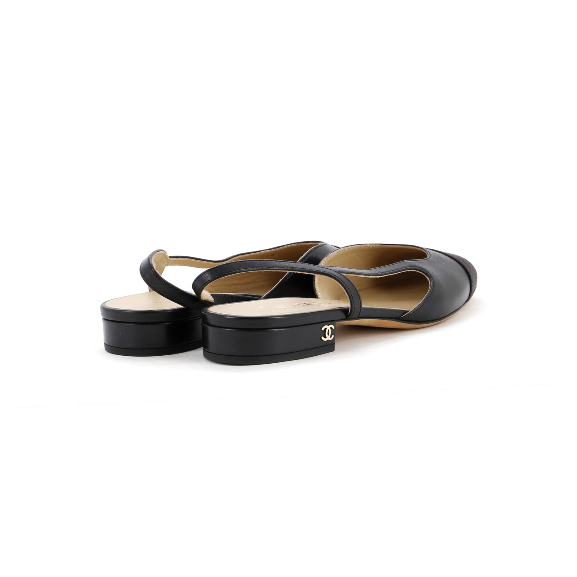 Women's Cap Toe CC Slingback Flats Leather
