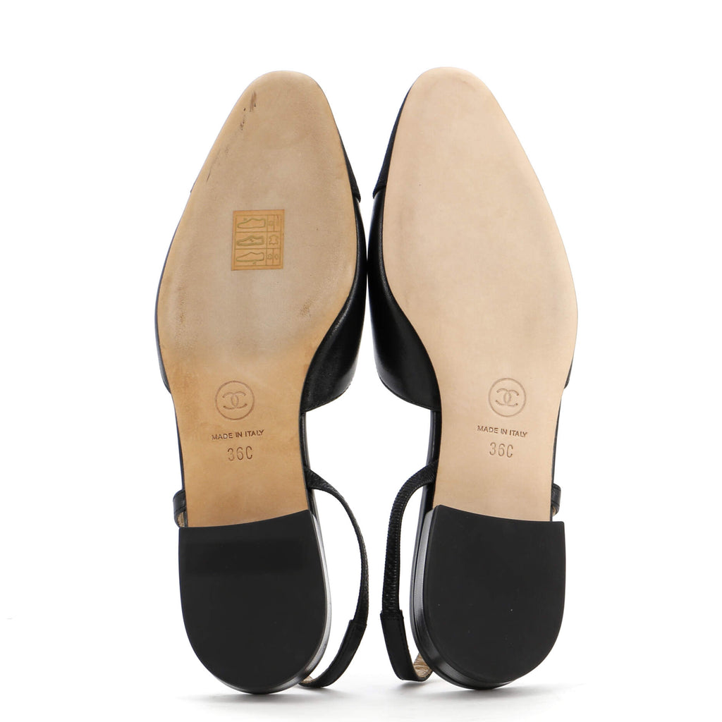Women's Cap Toe CC Slingback Flats Leather