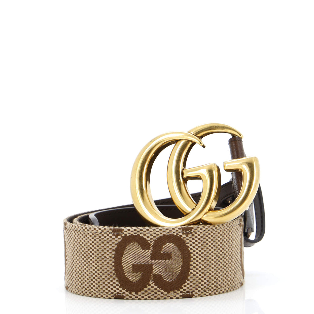 GG Marmont Belt Jumbo GG Canvas and Leather Wide 80