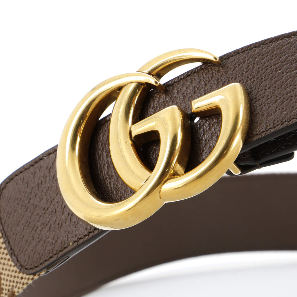 GG Marmont Belt Jumbo GG Canvas and Leather Wide 80