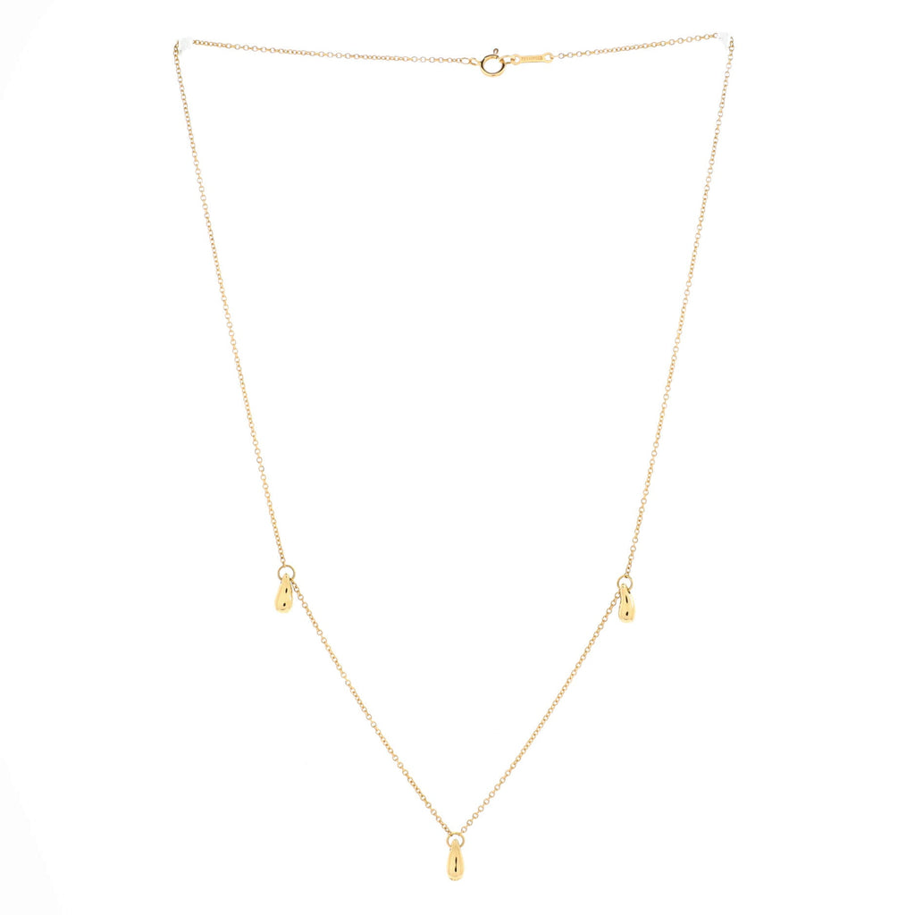 Elsa Peretti 3 Teardrop Necklace 18K Yellow Gold
