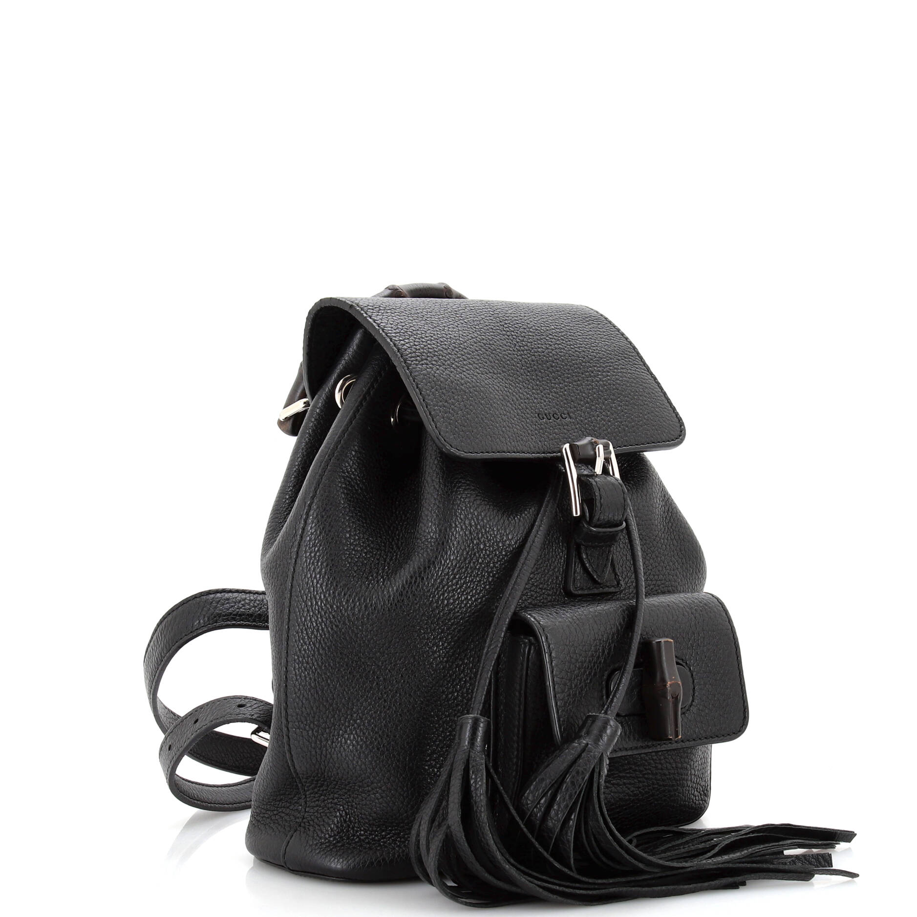 Bamboo Tassel Backpack Leather Mini