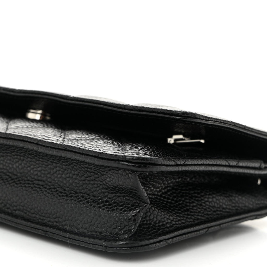Caviar Quilted Wallet on Chain WOC Black
