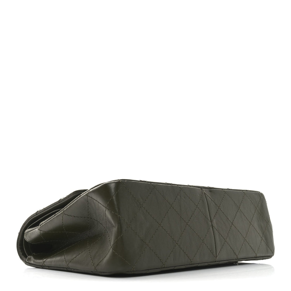 Aged Calfskin Quilted 2.55 Reissue 227 Flap Dark Green