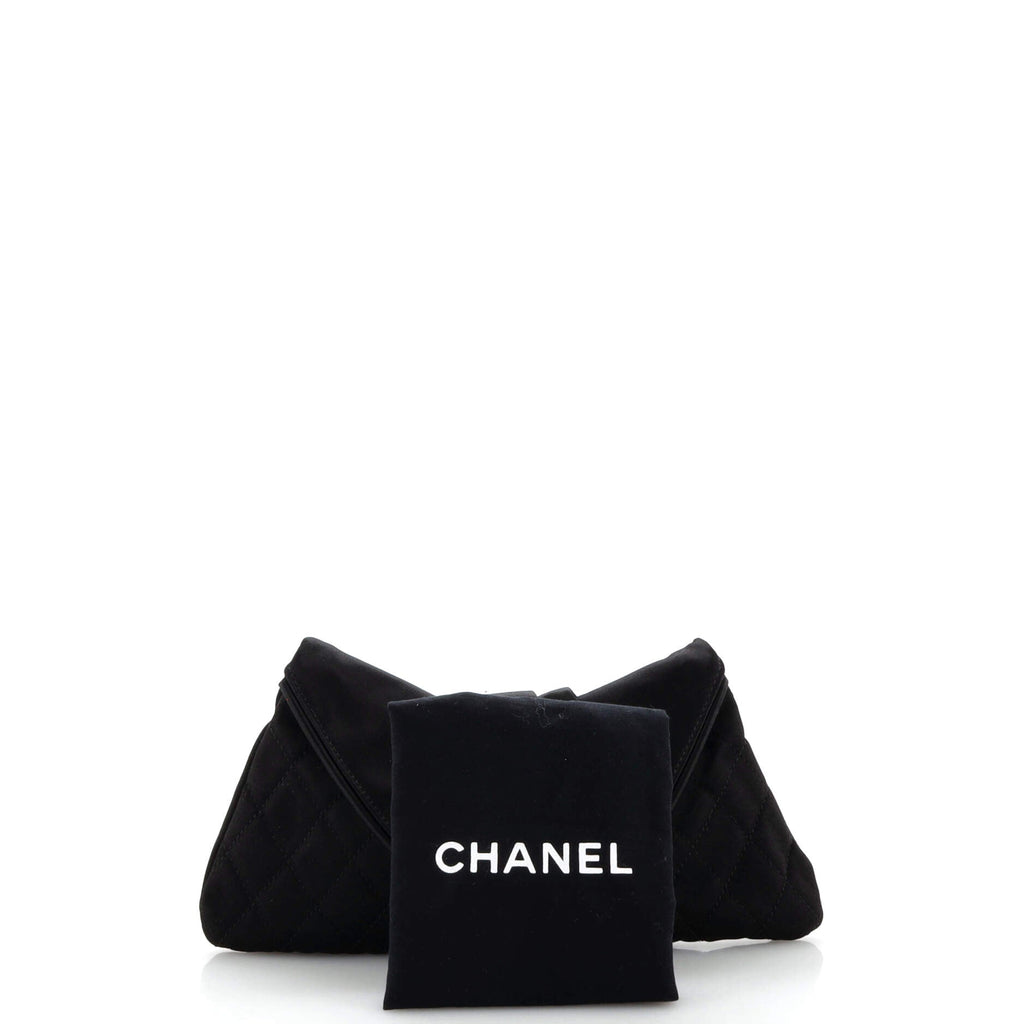 CC Half Moon Clutch Quilted Satin Small