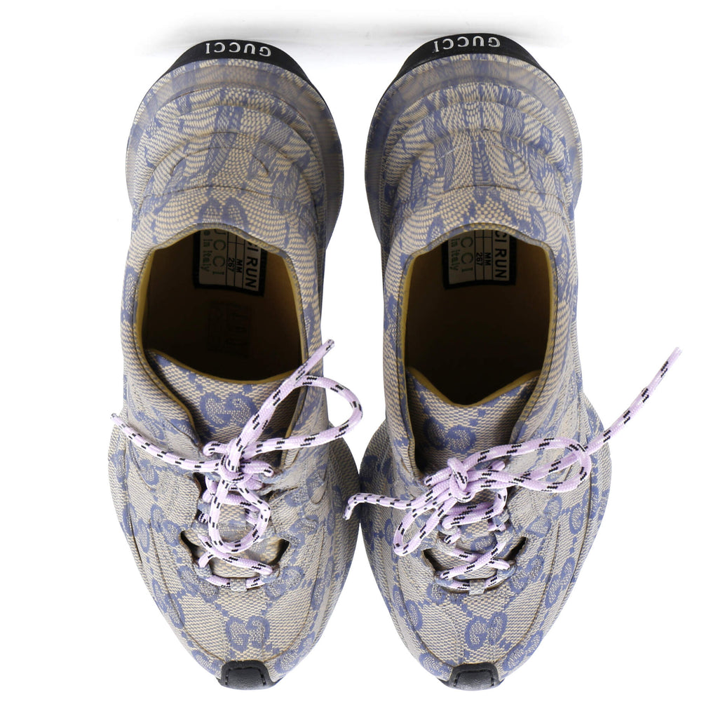 Women's Run Sneakers Monogram Print Leather