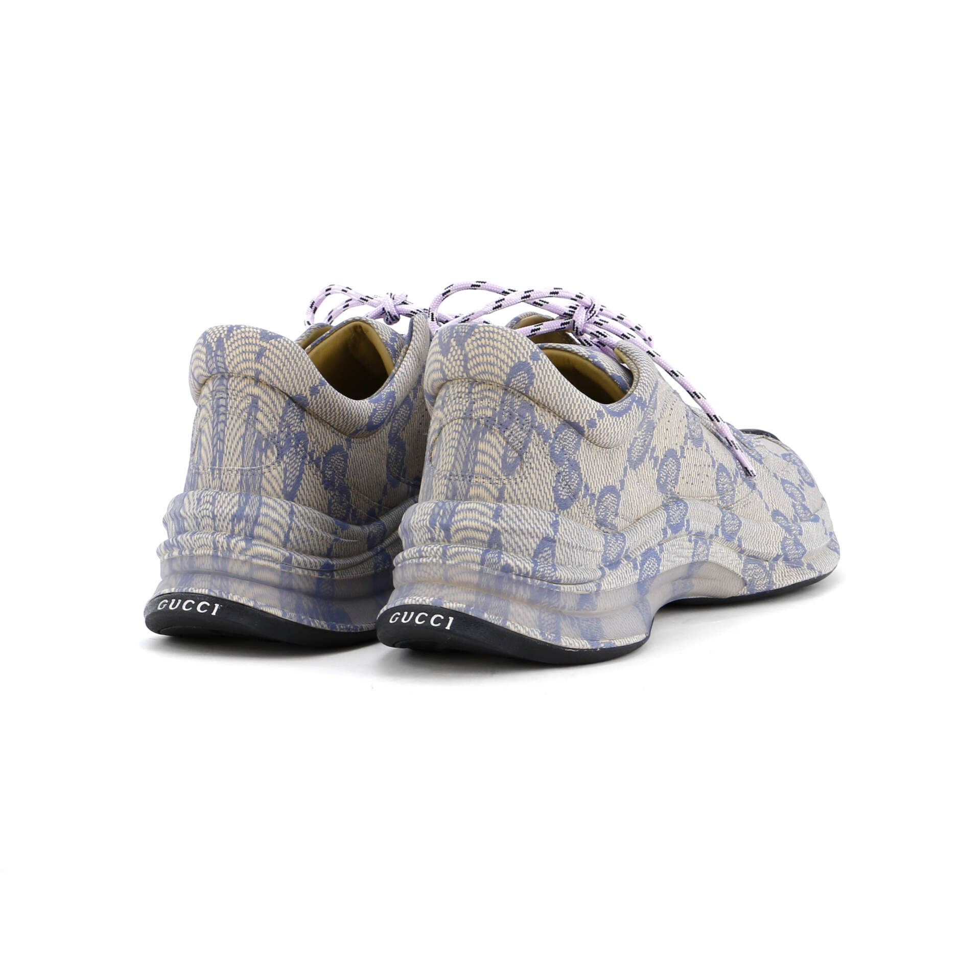 Women's Run Sneakers Monogram Print Leather