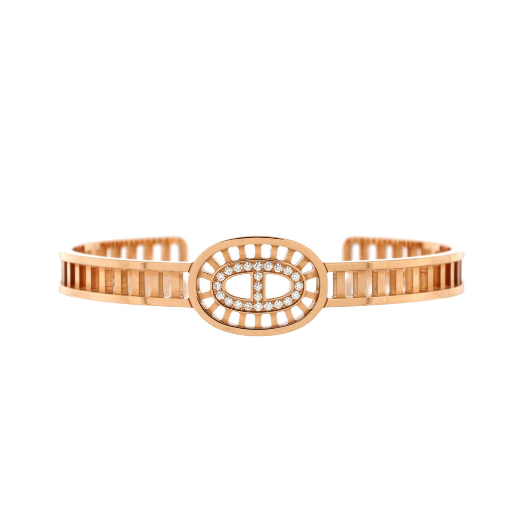 Chaine D'Ancre Divine Cuff Bracelet 18K Rose Gold and Diamonds