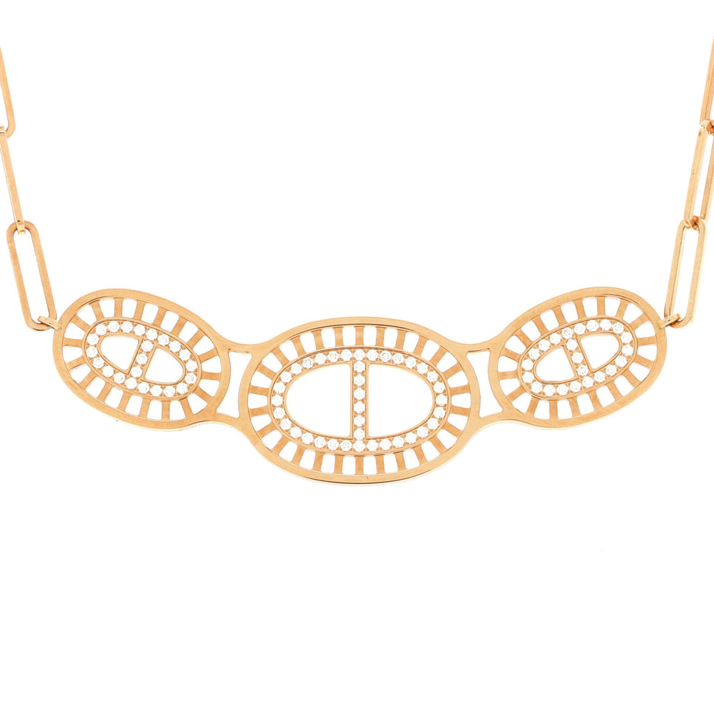Chaine D'Ancre Divine Pendant Necklace 18K Rose Gold and Diamonds Medium