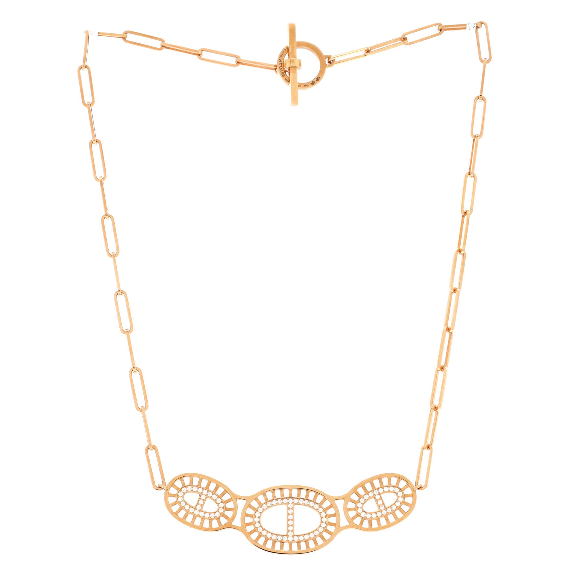 Chaine D'Ancre Divine Pendant Necklace 18K Rose Gold and Diamonds Medium