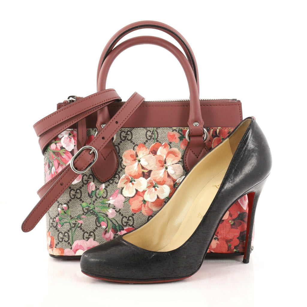 Linea A Convertible Tote Blooms Print GG Coated Canvas Mini