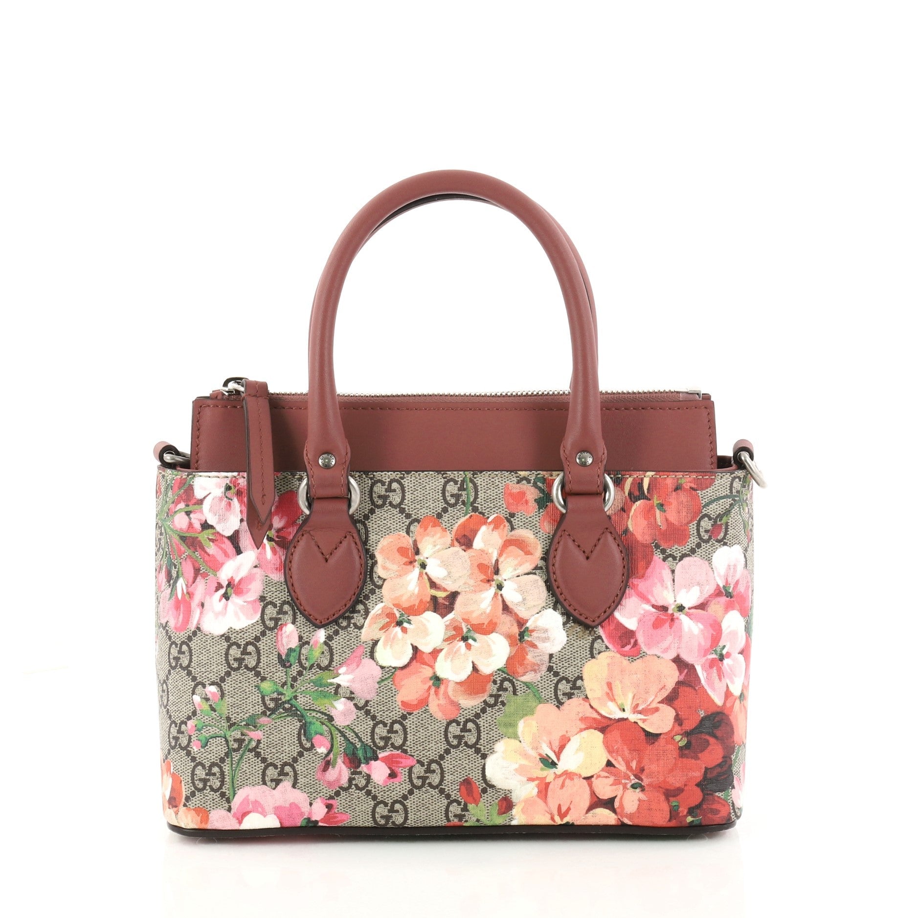 Linea A Convertible Tote Blooms Print GG Coated Canvas Mini