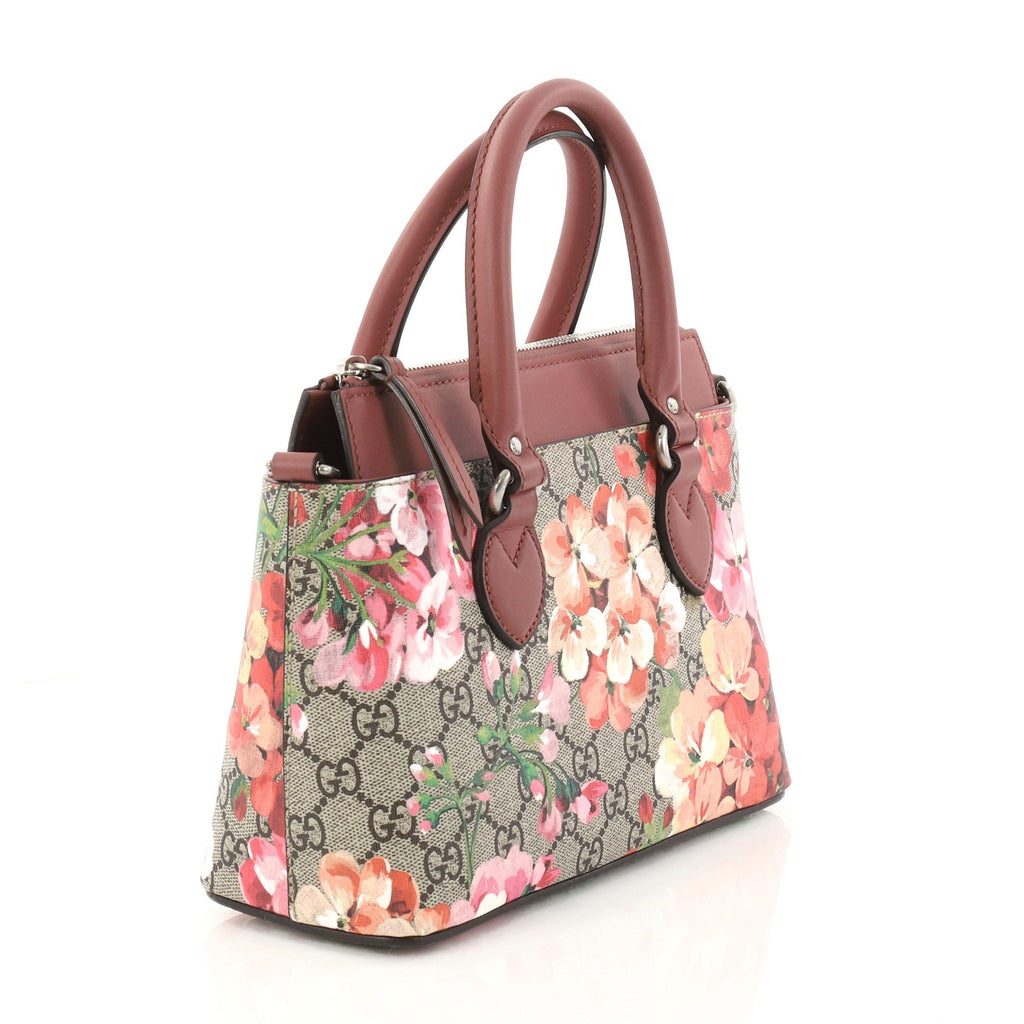 Linea A Convertible Tote Blooms Print GG Coated Canvas Mini