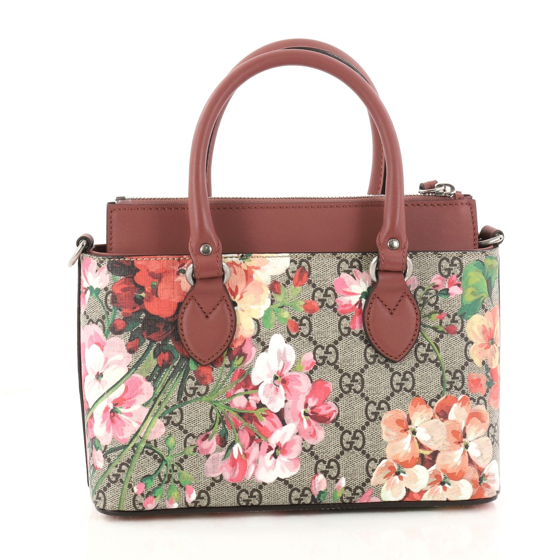 Linea A Convertible Tote Blooms Print GG Coated Canvas Mini