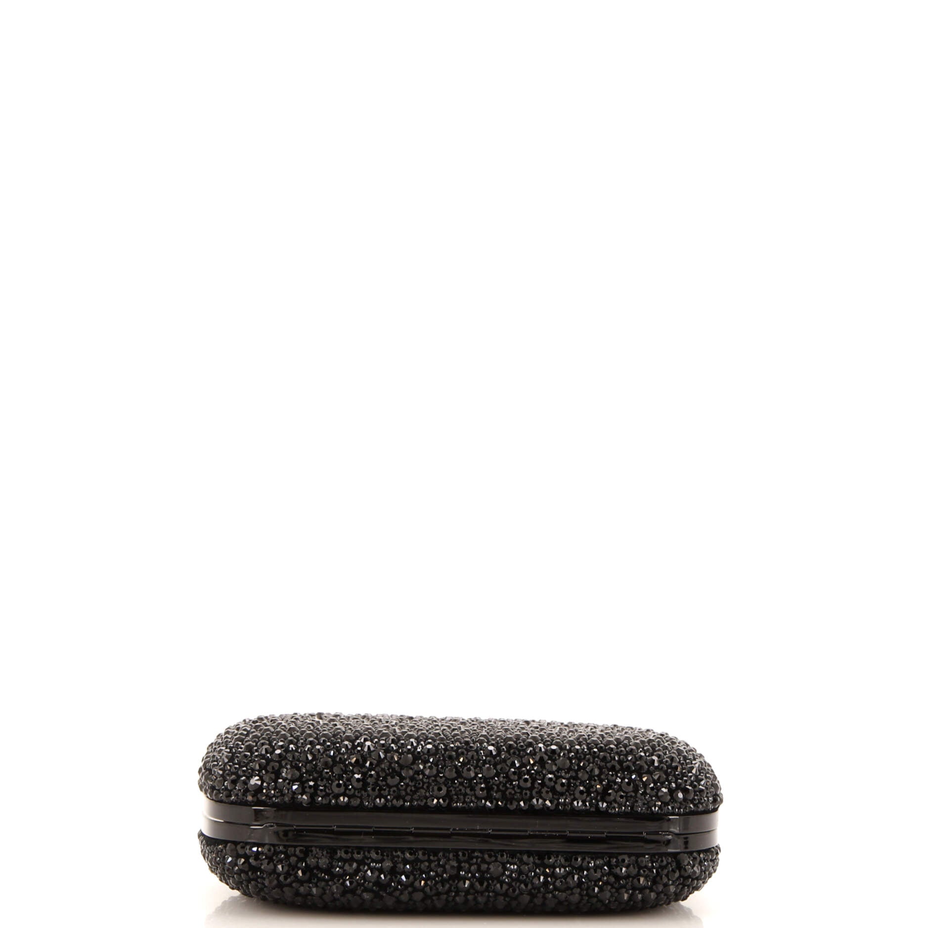 Knuckle Box Clutch Crystal Embellished Suede Small
