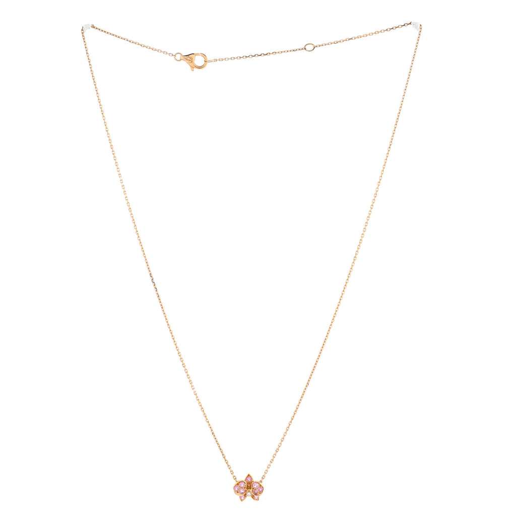 Caresse D'Orchidees Necklace 18K Rose Gold with Sapphires and Diamond Small