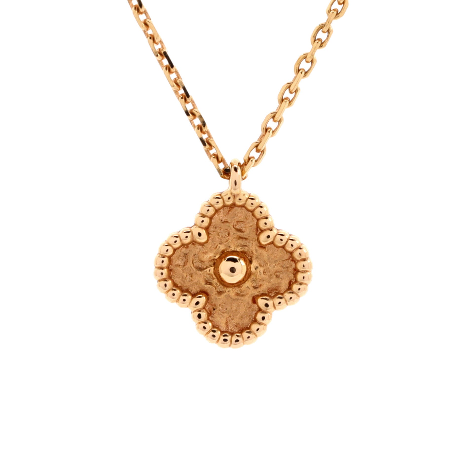 Sweet Alhambra Pendant Necklace 18K Rose Gold