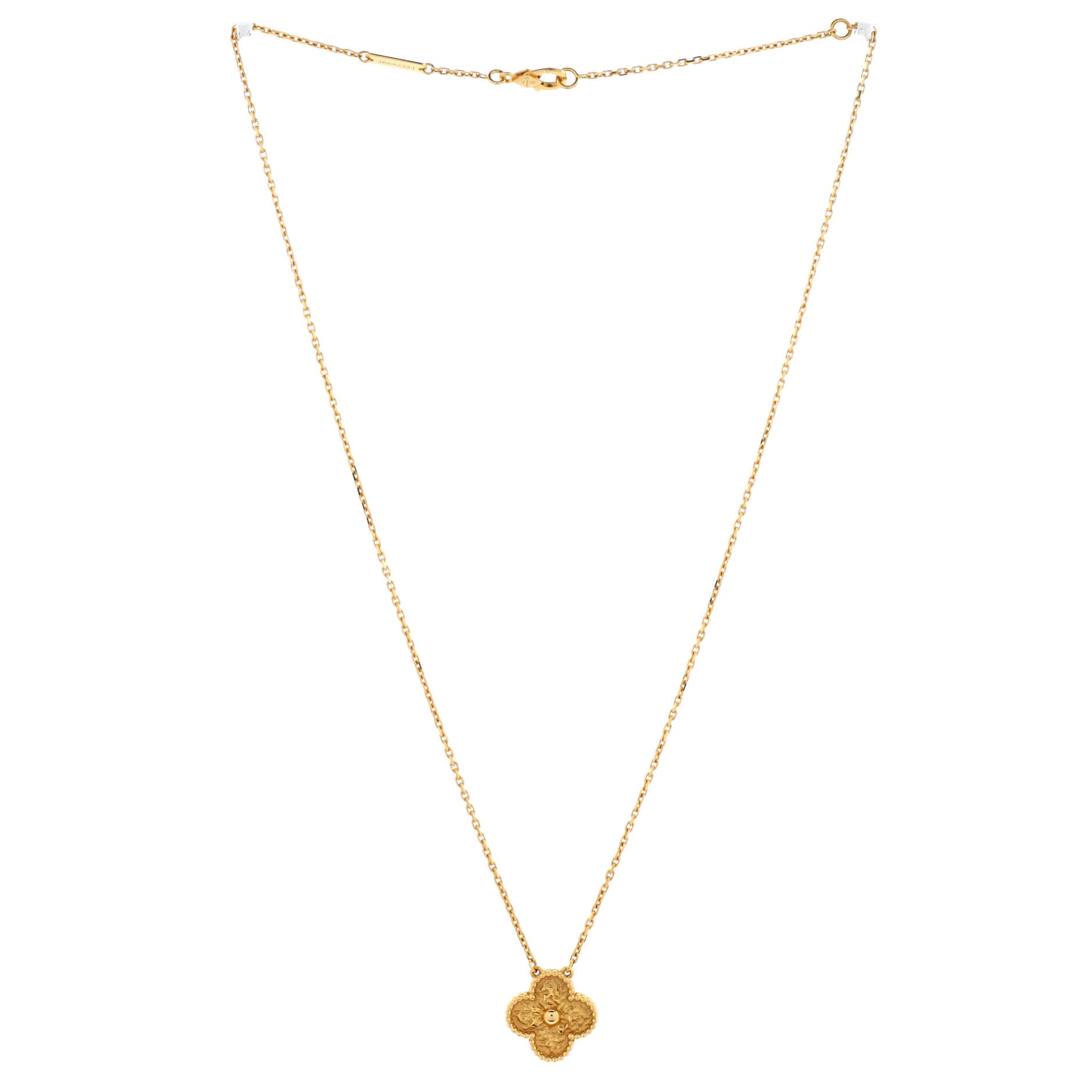Vintage Alhambra Pendant Necklace 18K Yellow Gold