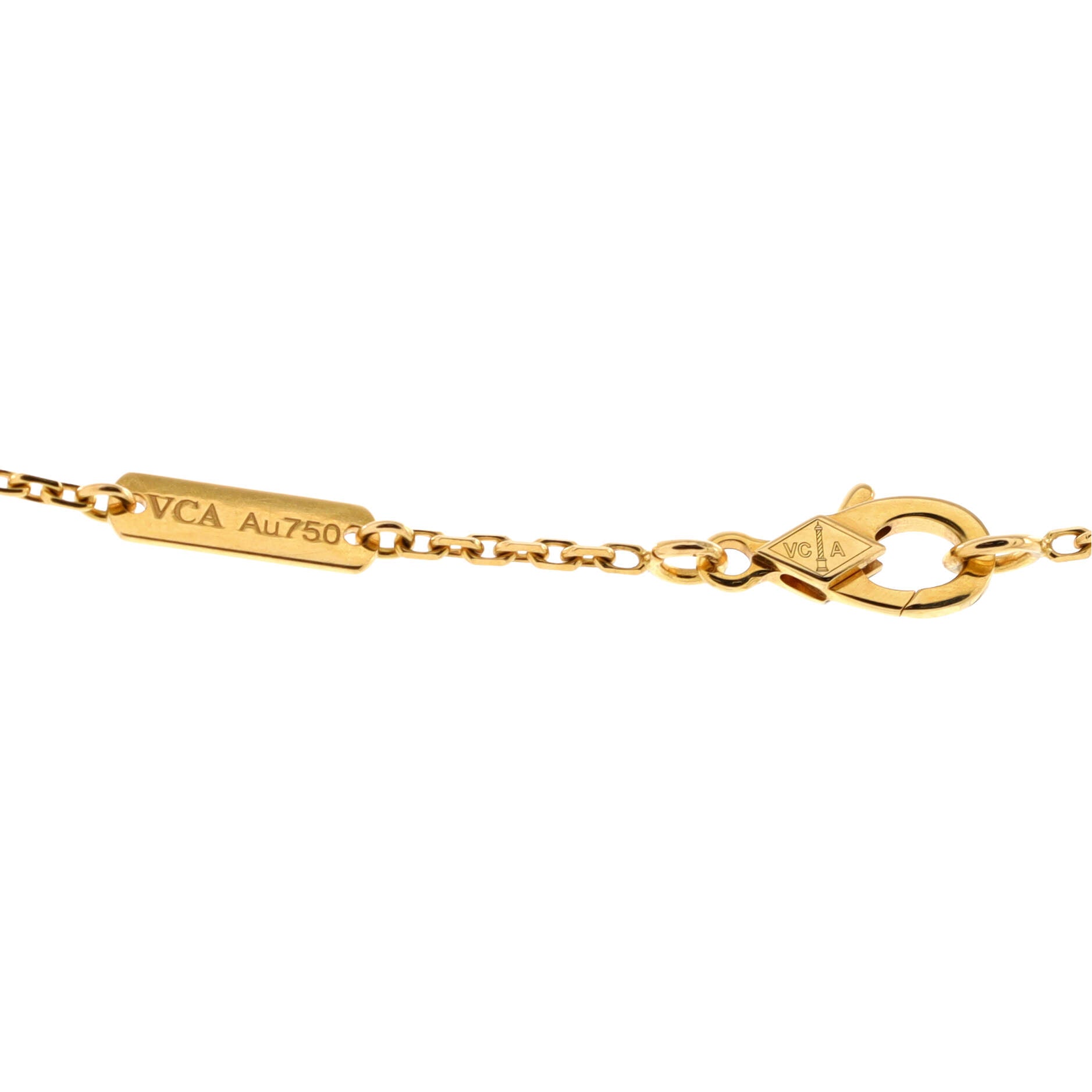 Vintage Alhambra Pendant Necklace 18K Yellow Gold