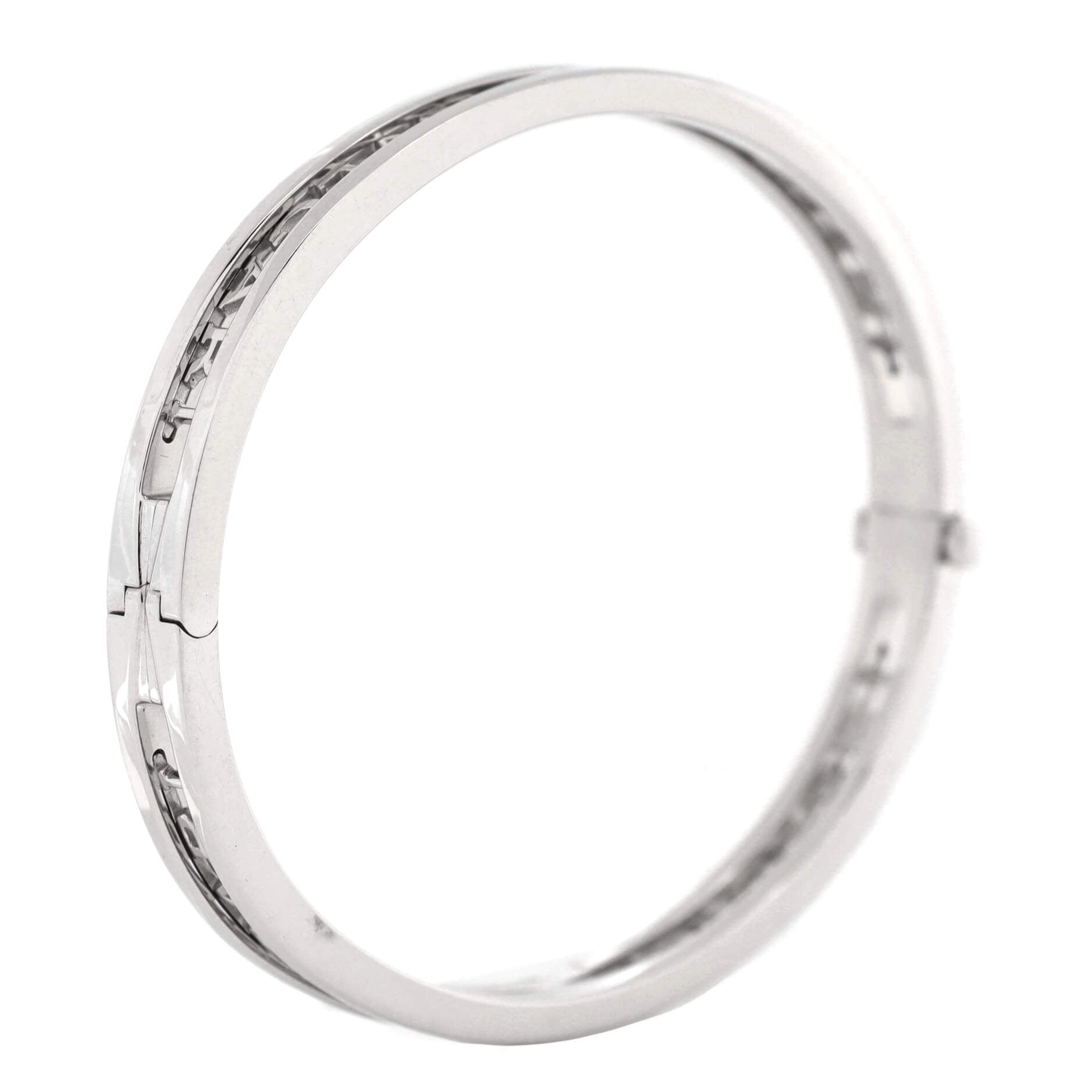 B.Zero1 Hinged Bangle Bracelet 18K White Gold
