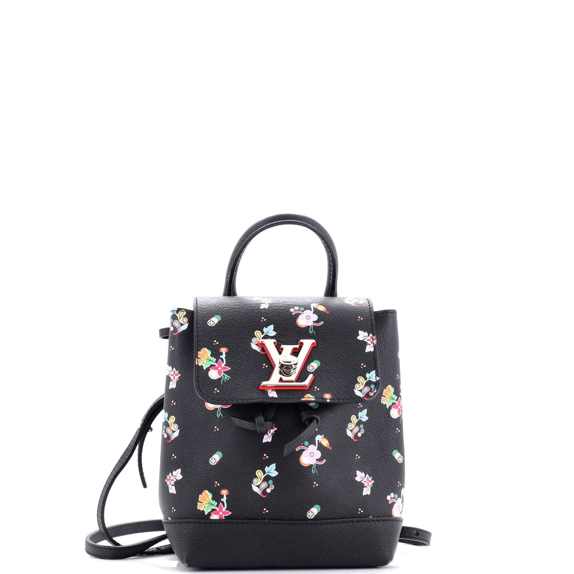 Lockme Backpack Floral Printed Leather Mini