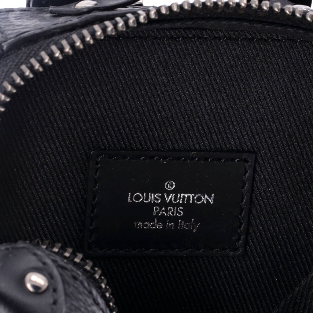 Louis Vuitton Soft Trunk Backpack Bag Charm and Key Holder Monogram Eclipse Canvas