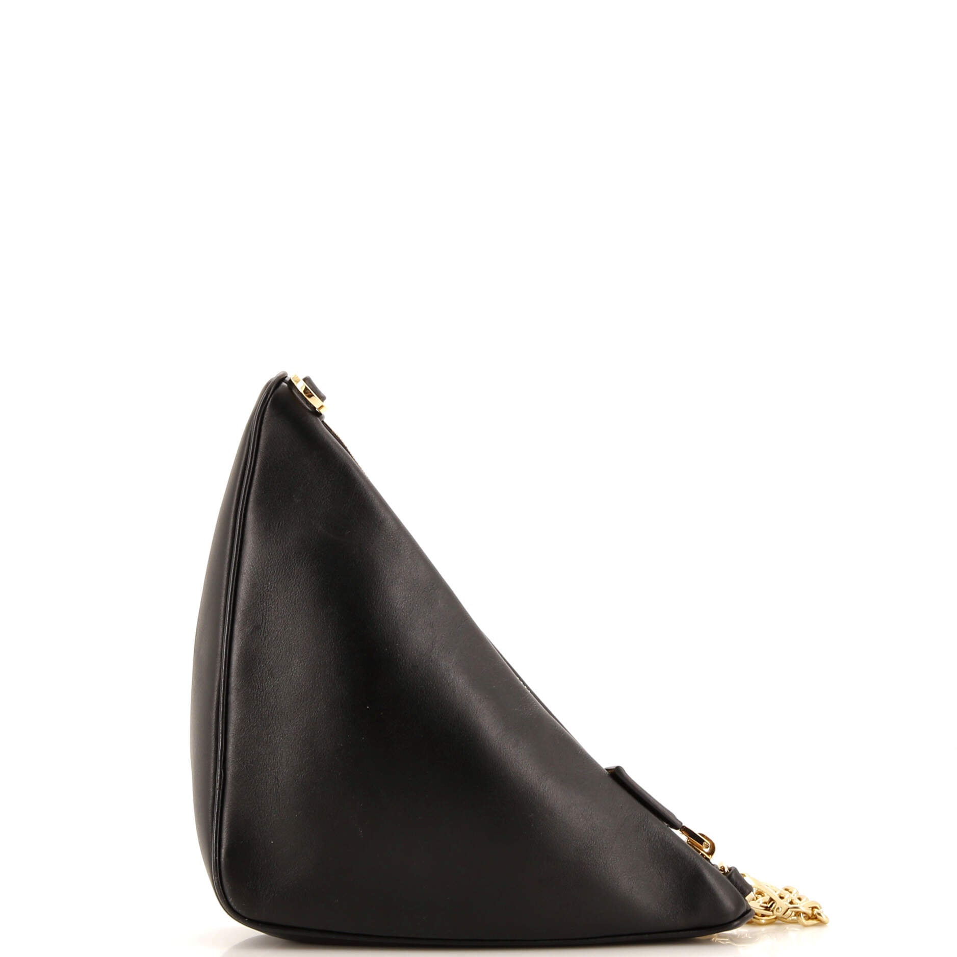 Double Symbole Triangle Bag Leather and Jacquard Mini