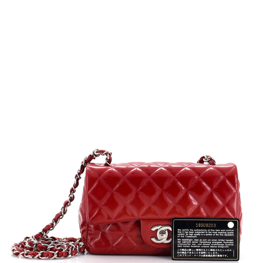 Classic Single Flap Bag Quilted Patent Mini