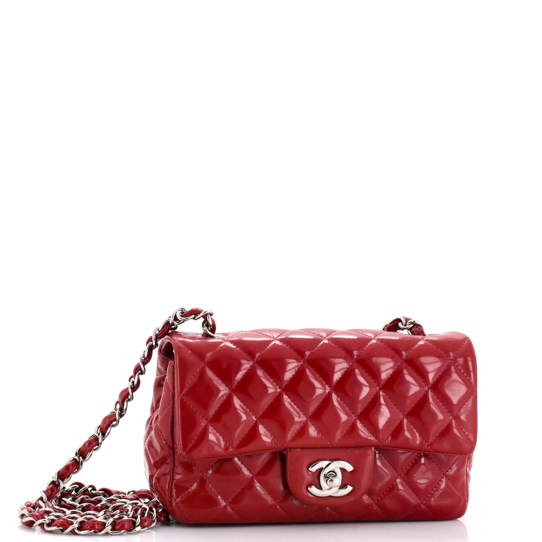 Classic Single Flap Bag Quilted Patent Mini