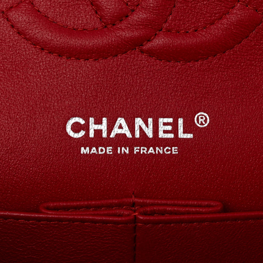 Caviar Quilted Medium Double Flap Red