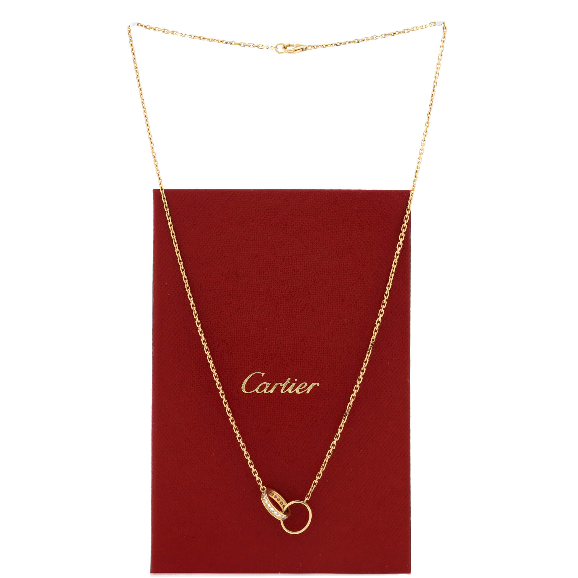 Love Interlocking Necklace 18K Yellow Gold and Diamonds