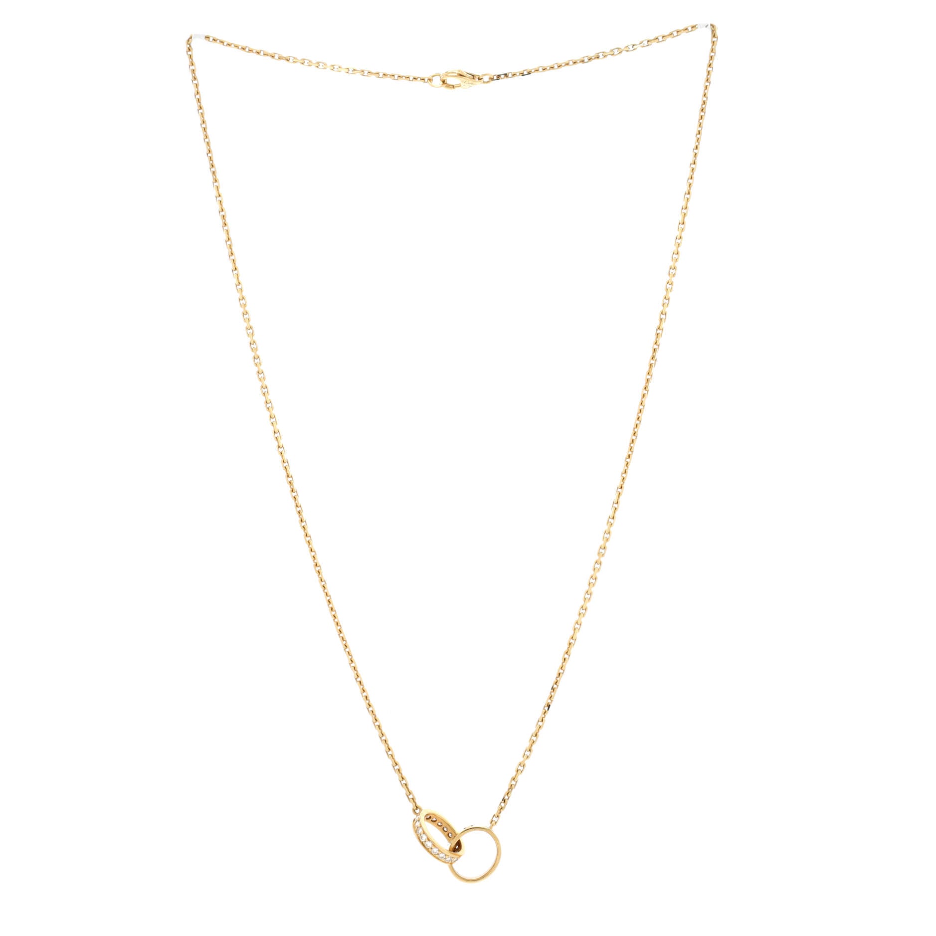 Love Interlocking Necklace 18K Yellow Gold and Diamonds