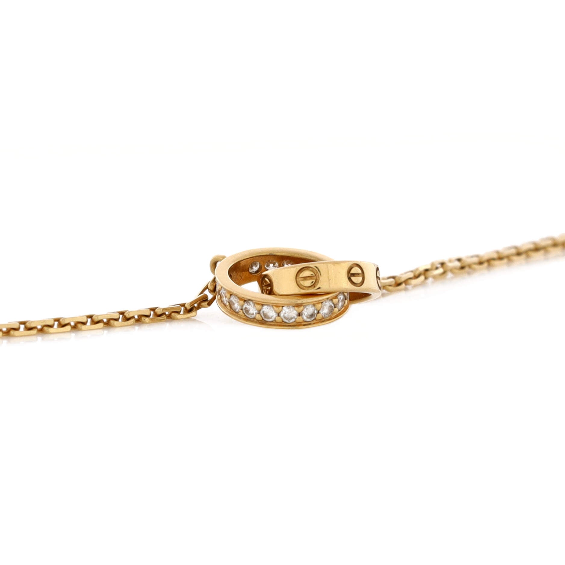 Love Interlocking Necklace 18K Yellow Gold and Diamonds