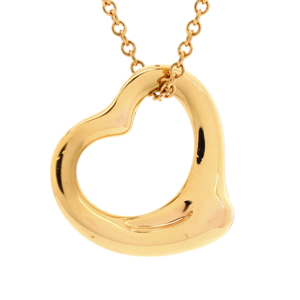 Elsa Peretti Open Heart Pendant Necklace 18K Yellow Gold 16mm