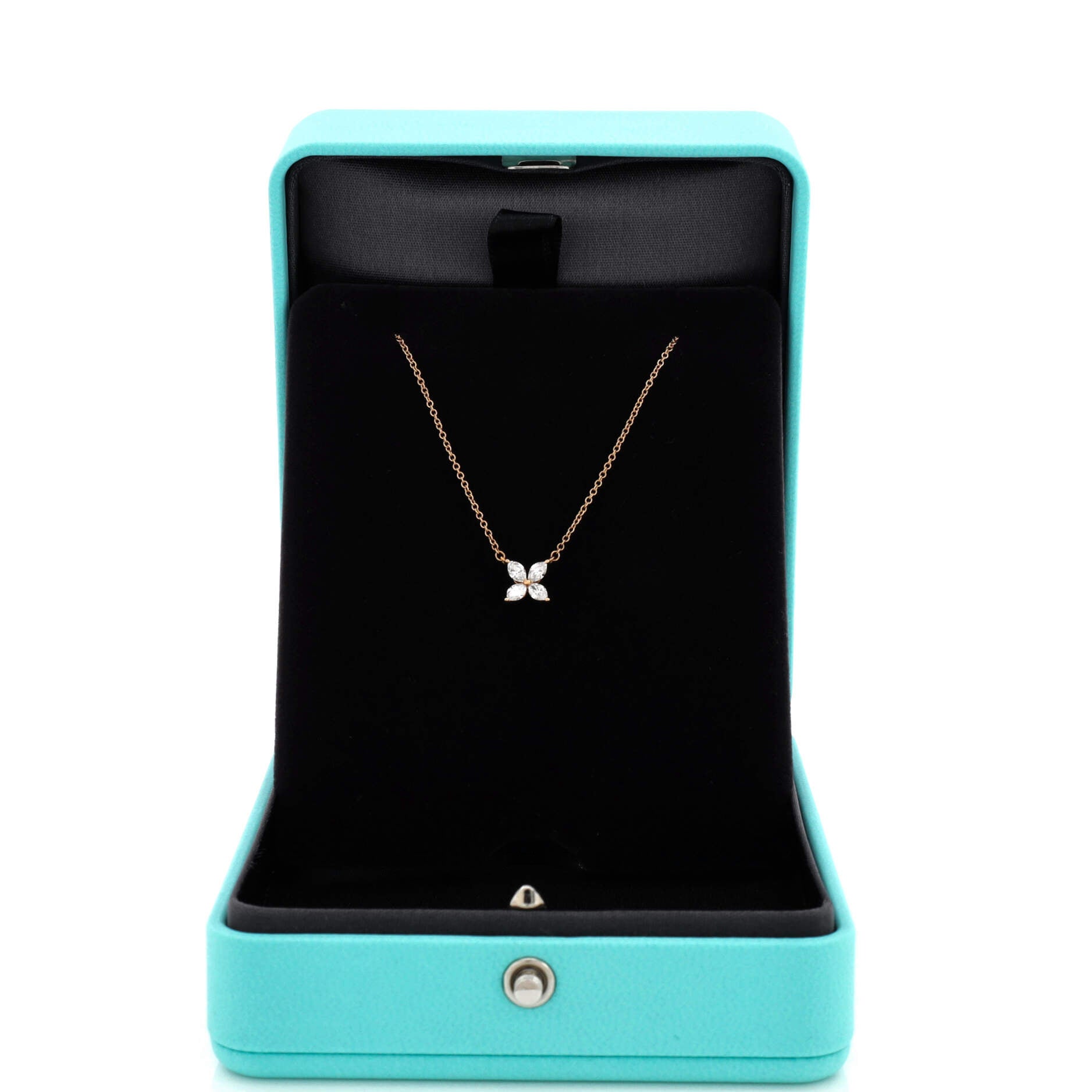 Victoria Pendant Necklace 18K Rose Gold with Diamonds Small