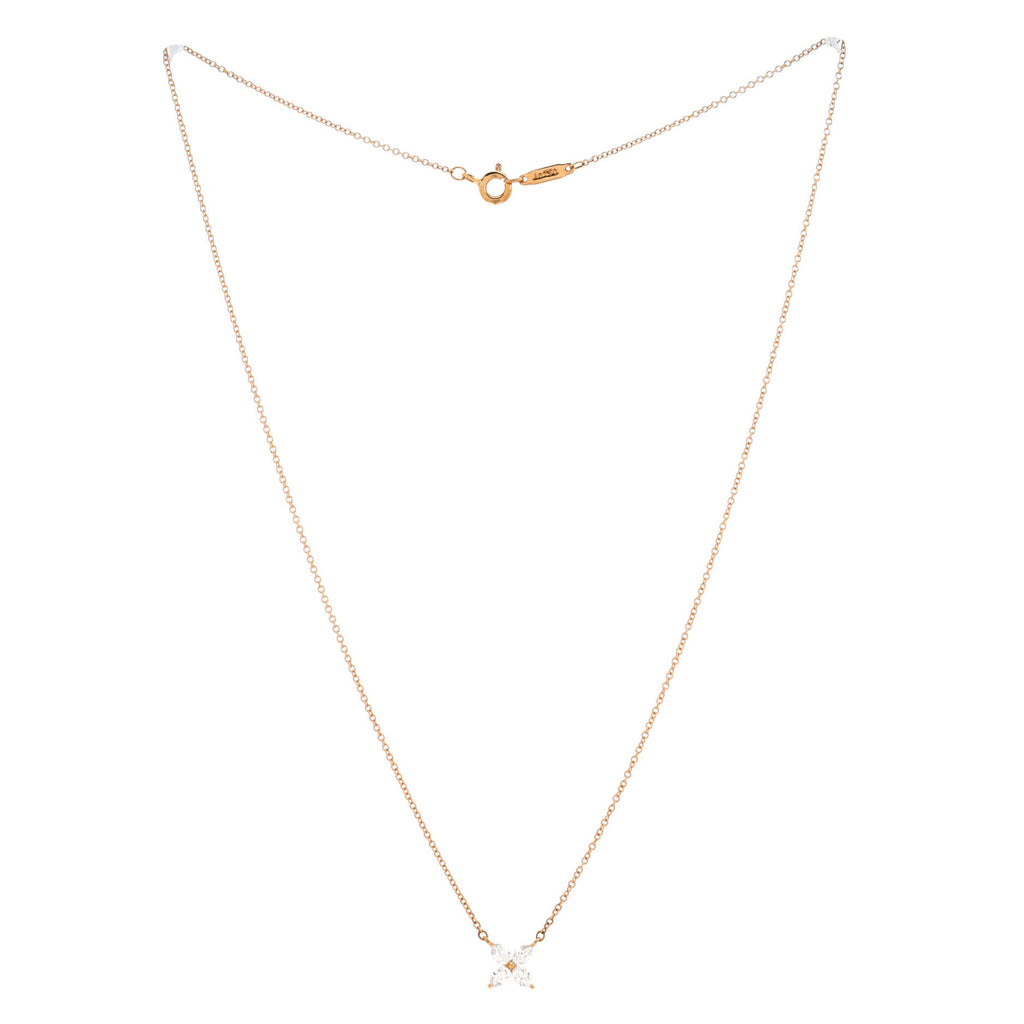 Victoria Pendant Necklace 18K Rose Gold with Diamonds Small