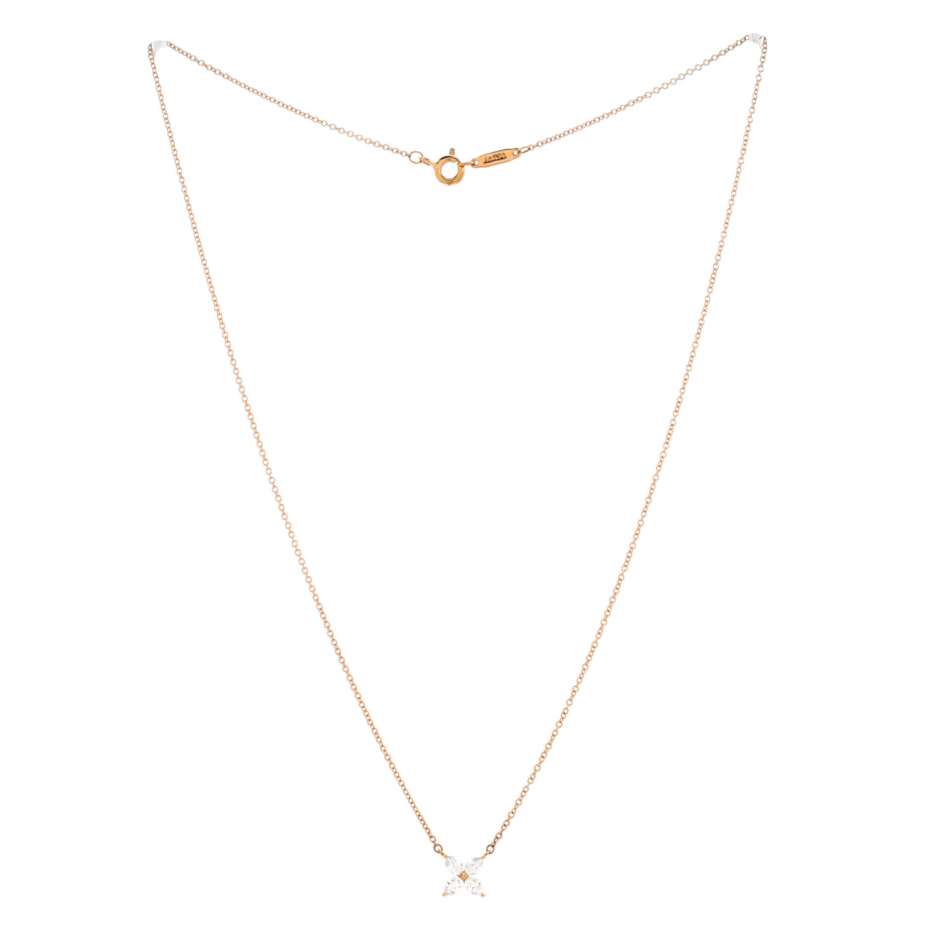 Victoria Pendant Necklace 18K Rose Gold with Diamonds Small